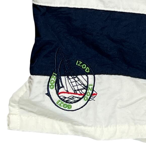 VTG IZOD Mens Striped Swim Trunks Size XL Retro Rugby Nautical Heritage Shorts - Picture 3 of 9